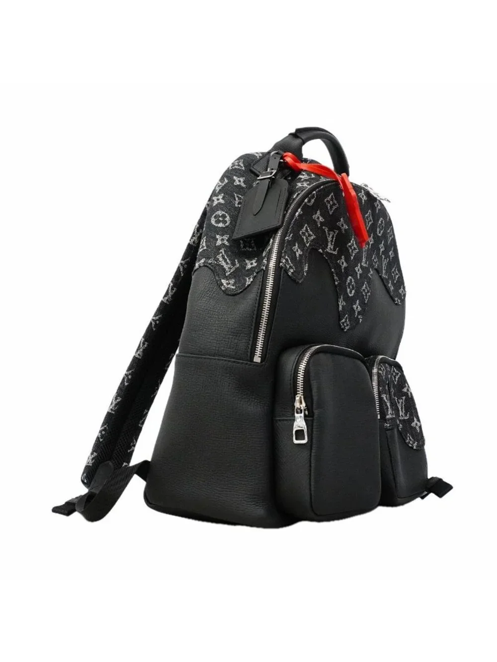 Louis Vuitton Backpack Monogram Denim Multi Pocket Black NIGO Collaboration